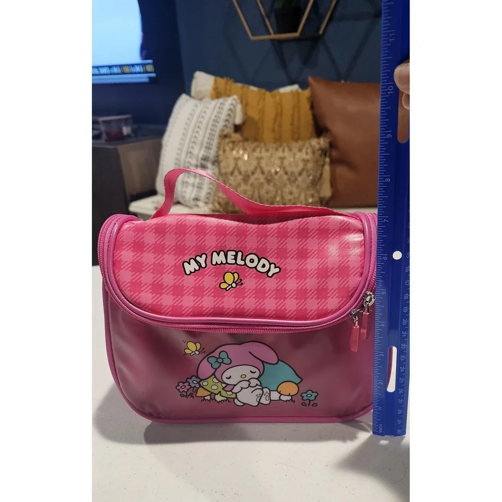 MINISO My Melody Travel Toiletry Bag‎ Hanging Organizer Pink Double Zip w/ Hook